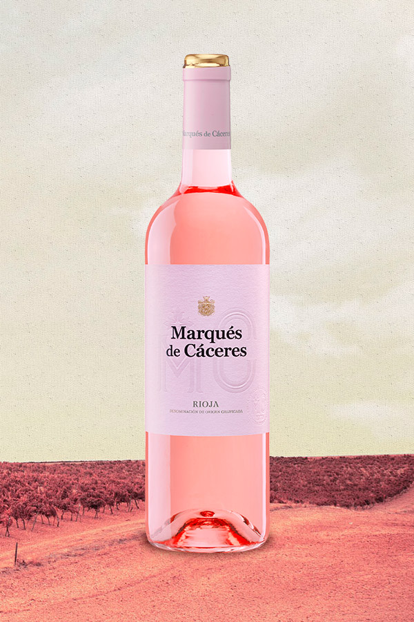 botella de vino rosado rioja